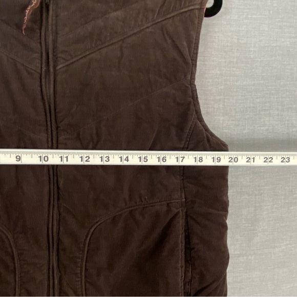 WindRiver Reversible Down Filled Puffer Vest Corduroy and Orange Sz Medium - Picture 8 of 13